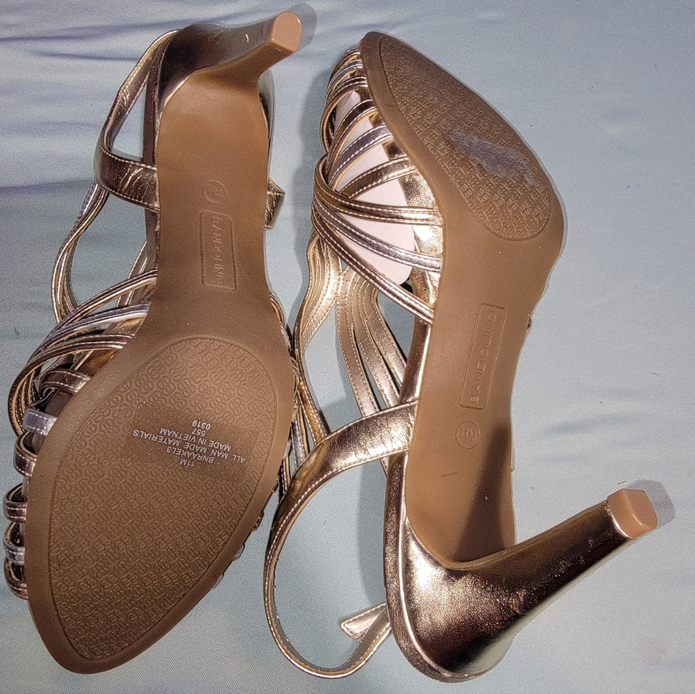 Bandolino Metallic Gold/Silver Raakel Dress Heeled Sandal Size 11 NWOT - Picture 7 of 7